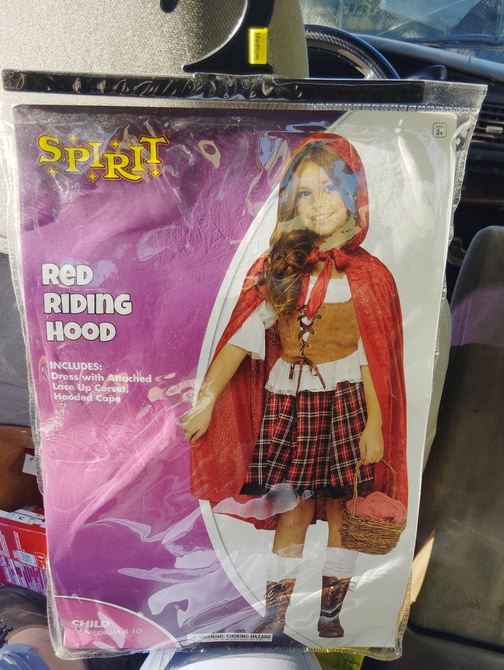 Spirit Red Riding Hood Costume - Red Cape with Plaid Skirt